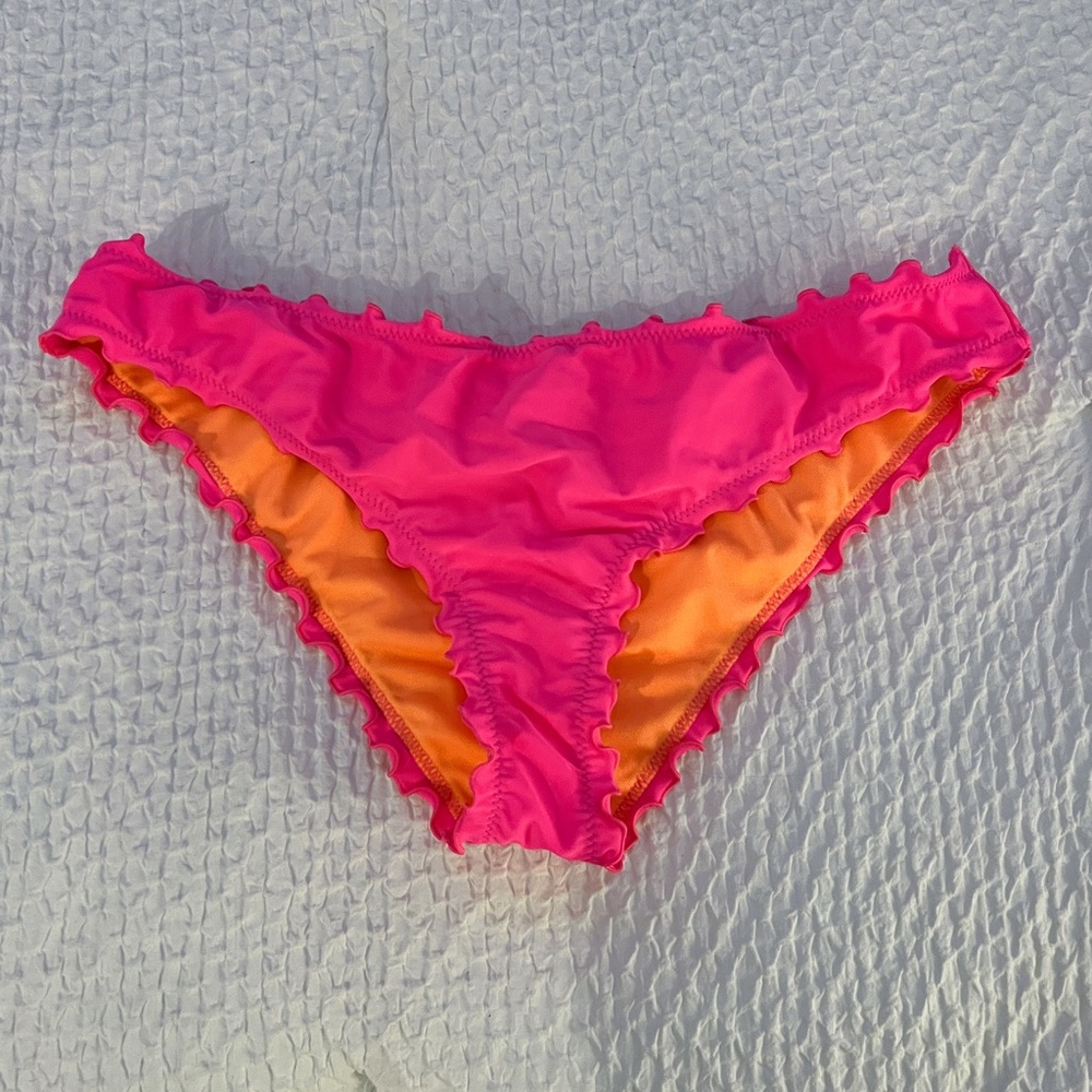 Hollister Ruffle Cheeky Bikini Bottom - Hot Pink